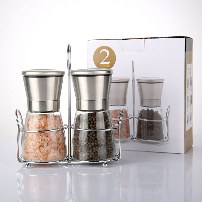 Moedor de Sal e Pimenta Ajustável Quente Design em Metal com Logo Personalizado para Casa Restaurante Use.6oz Moedor de Pimenta Coarseness Ajustável de Pimenta SA