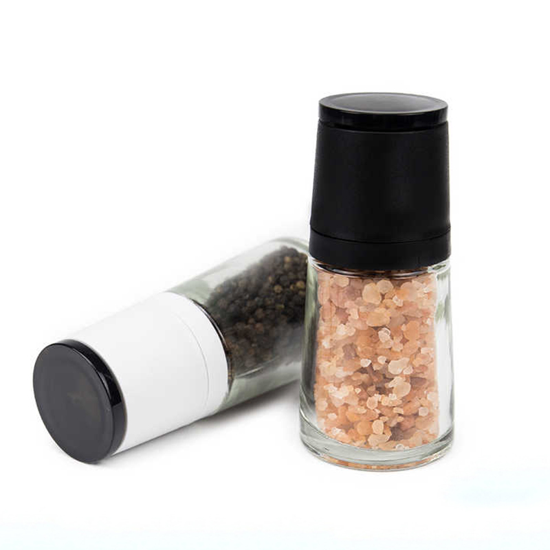 Design Moderno 120ml Moedor de Sal e Pimenta de Vidro com Material Cerâmico PP de Alta Qualidade Acessórios de Cozinha Uso Manual Moedor de Sal com Tampa