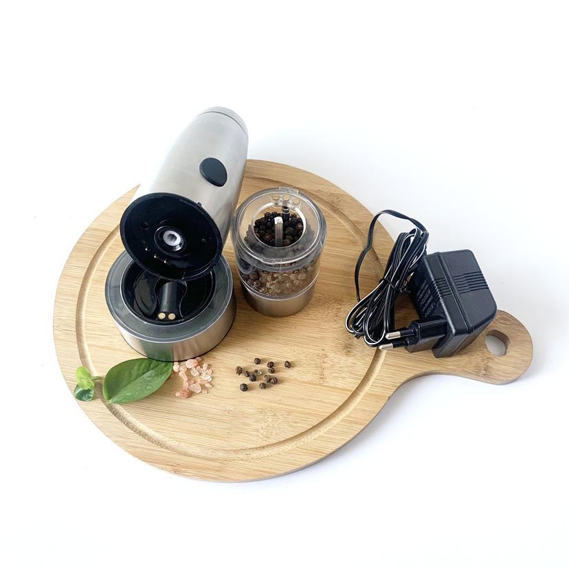 Melhor moedor de sal e pimenta elétrico recarregável por USB, moedor de ervas com luz, alimentado por bateria
