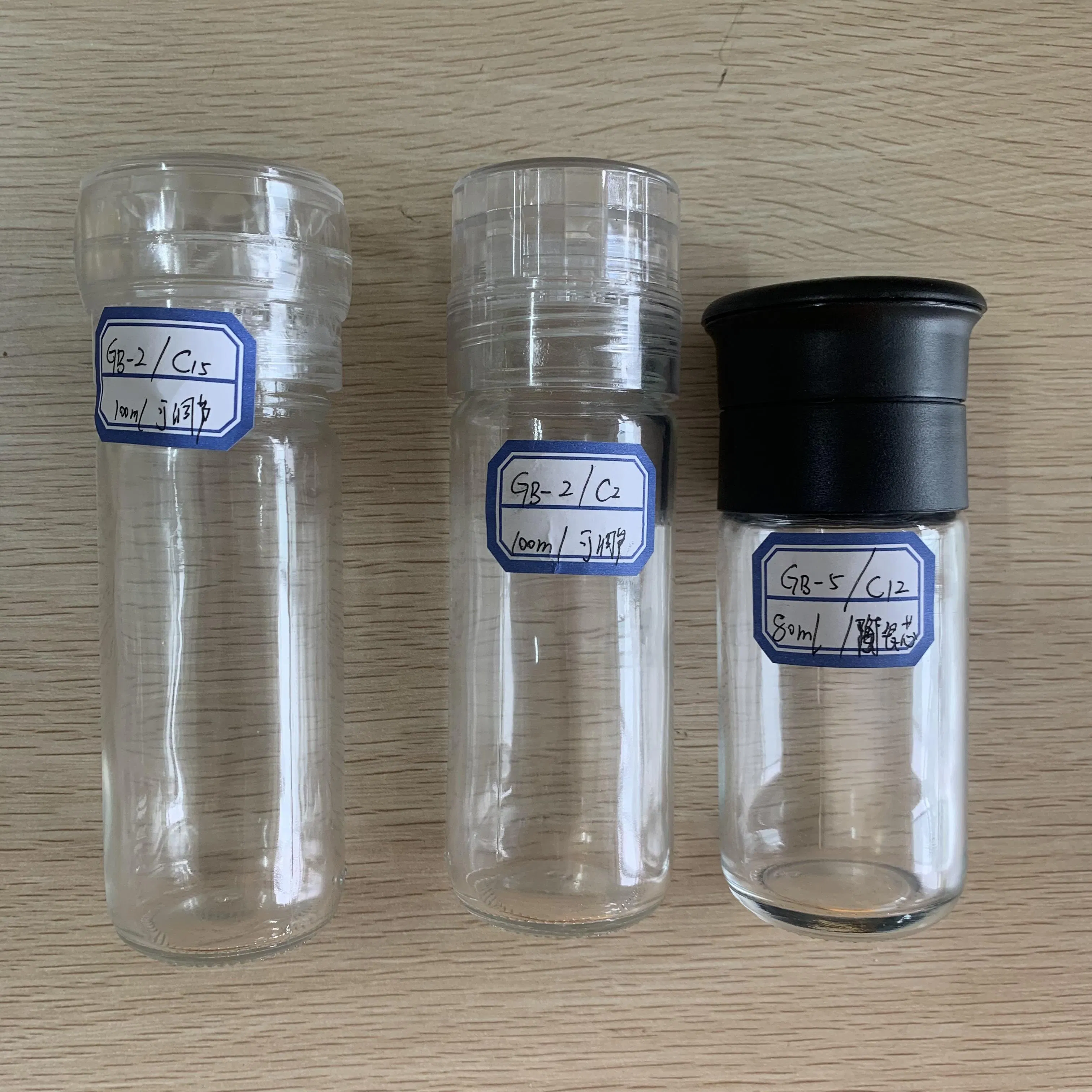 Moedor de Sal e Pimenta de Vidro Manual 80ml 100ml Jarro de Cozinha de Vidro Moedor de Especiarias
