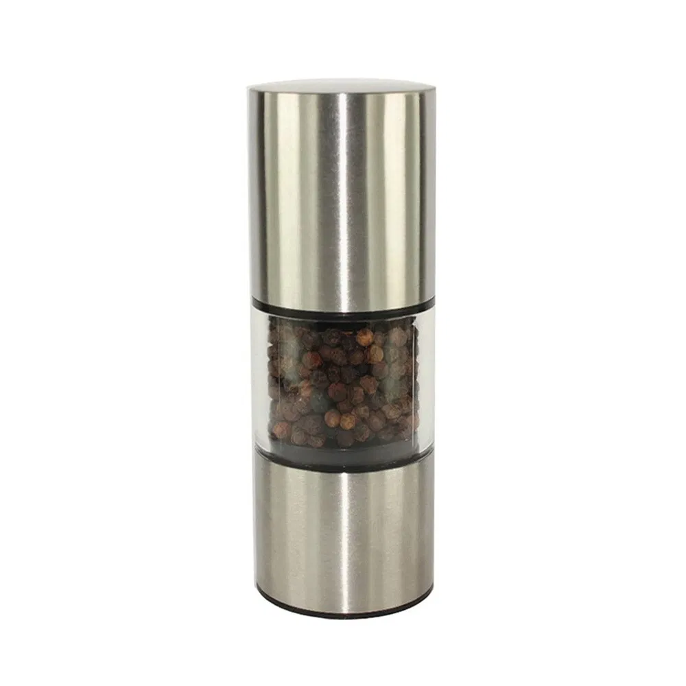 Moedor de Sal e Pimenta Acrílico Portátil Atacado Moedor de Pimenta com uma Mão Tampa Electroplated Shaker