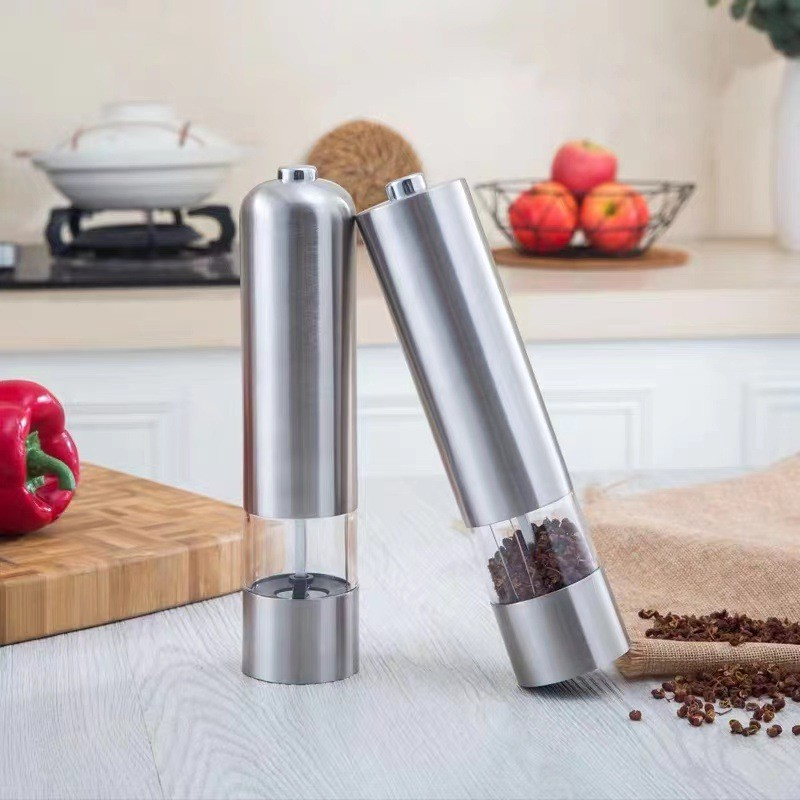 Moedor de Alimentos de Aço Inoxidável Elétrico para Especiarias Temperos Pimenta Preta Sal Marinho