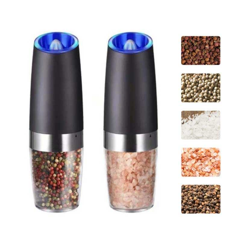 Conjunto de Moedores de Sal e Pimenta Elétricos com Bateria Gravity