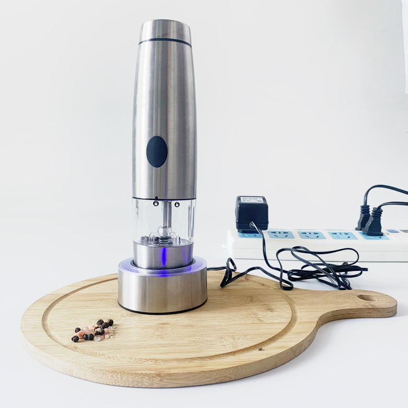Melhor moedor de sal e pimenta elétrico recarregável por USB, moedor de ervas com luz, alimentado por bateria