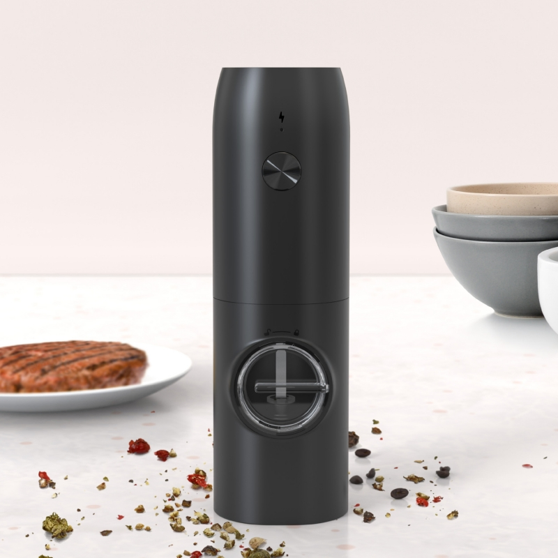 Conjunto de moedores automáticos de sal e pimenta de alta qualidade portátil com carregamento USB em dois pacotes