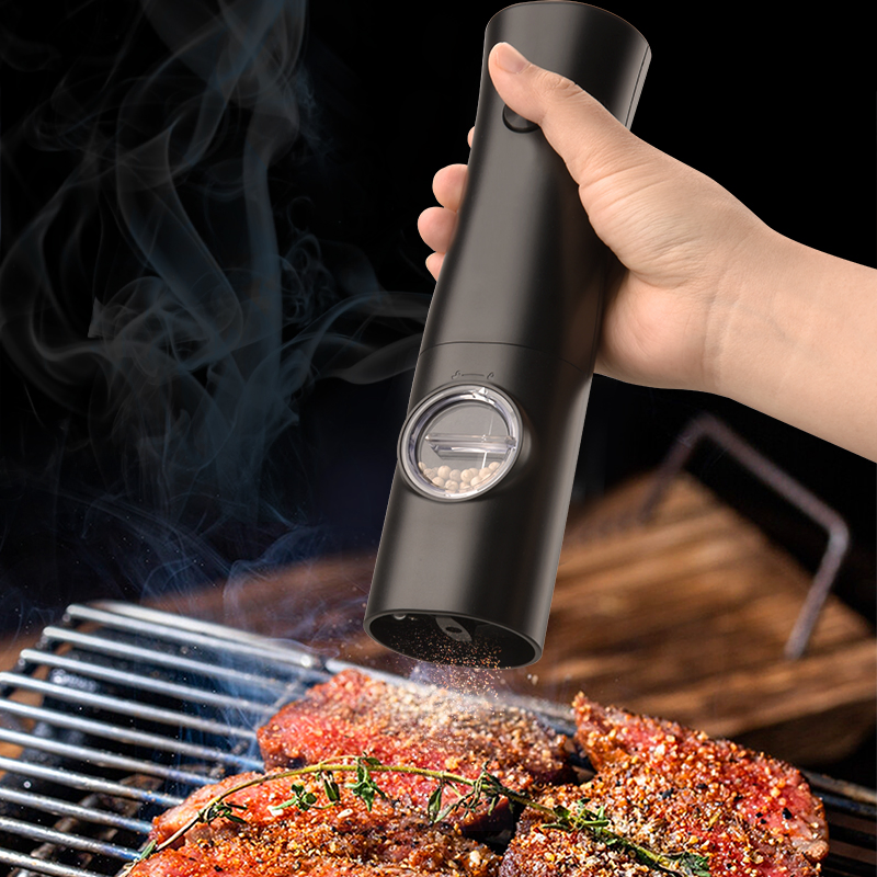Moedor de Pimenta Elétrico Ajustável Moedor Automático de Pimenta e Sal Moedor Portátil Mini Máquina de Moagem para Temperos
