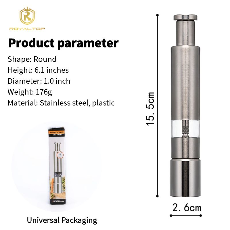 Acessórios de Cozinha Moedor Manual de Pressão com o Polegar para uma Mão Mini Sal Pimenta Especiarias para Camping Mesa
