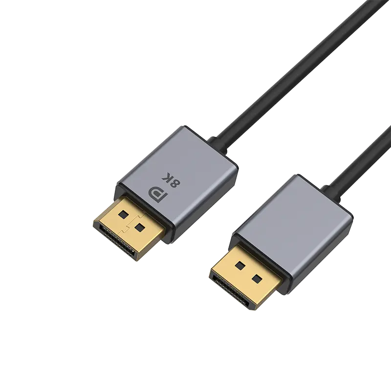 ODM Wholesale OEM 8K DisplayPort to DisplayPort 1.4 Slim Cable 2M 34AWG OD:4.5mm, 32.4Gbps 8K@60Hz HBR3 4K@60Hz/144Hz/120Hz 5K@60Hz 1080P@240Hz Support FreeSync G-Sync HDR10 Display Port for Gaming Monitor Graphics Card Companies, Factories