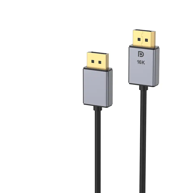 Famous Wholesale OEM 16K DisplayPort to DisplayPort 2.0 Slim Cable 2M 34AWG OD:4.5mm, Ultra HD 16K@60Hz, 10K@60Hz, 8K@60Hz, 4K@144Hz, 4K@165Hz, 80Gbps for Laptop, TV Gaming Monitor Factories, Supplier