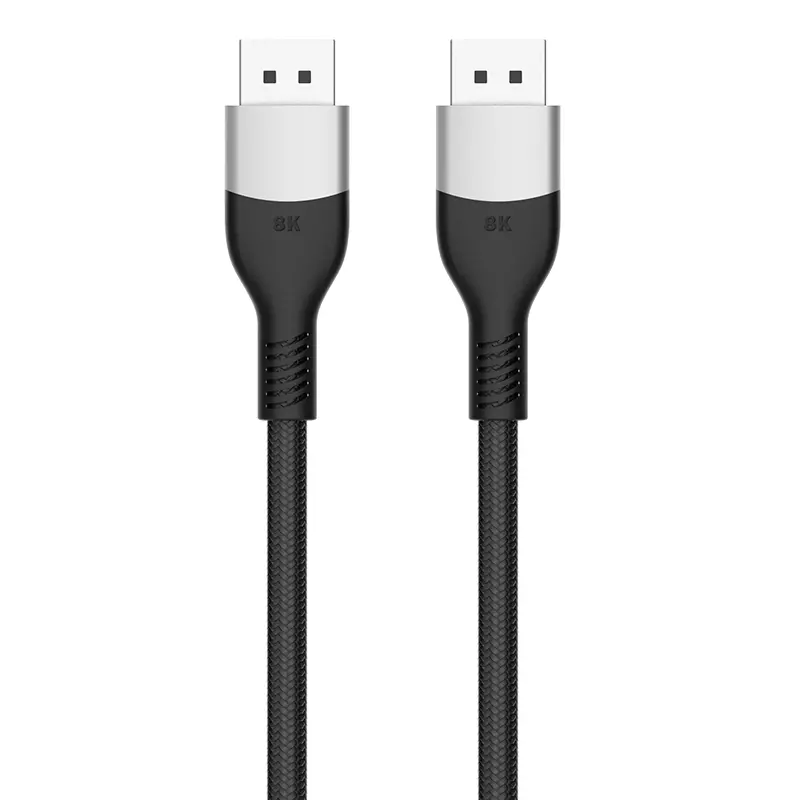 ODM Wholesale OEM 8K DP Cable (8K@60Hz, 4K@144Hz, 2K@240Hz) HBR3 Support 32.4Gbps, HDR, HDCP 2.2, FreeSync G-Sync, Braided Display Port for Gaming Monitor, Graphics, PC Company, Supplier