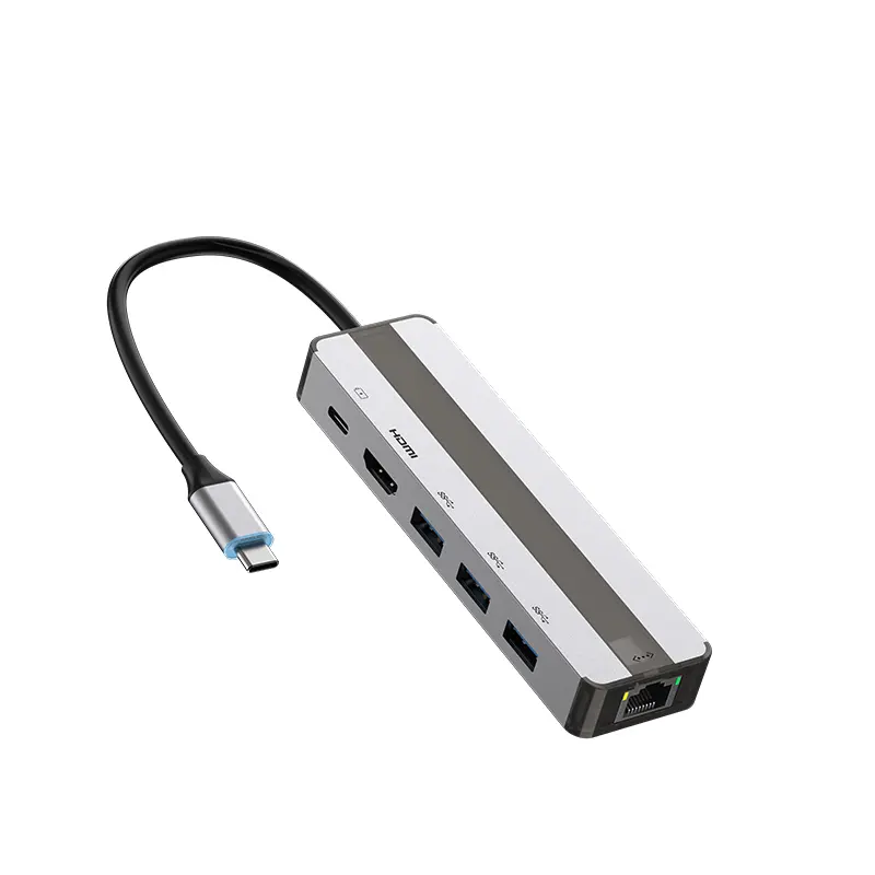 CE Certification USB C Hub Multiport Adapter 7 in 1 USB C with Gigabit Ethernet 4K HDMI, 100W PD, 2 USBA 3.0 data port, SD/TF Card Reader. Compatible for MacBook Pro/Air, iPad Pro, Dell, HP and More USB Type C Devices Products, Supplier