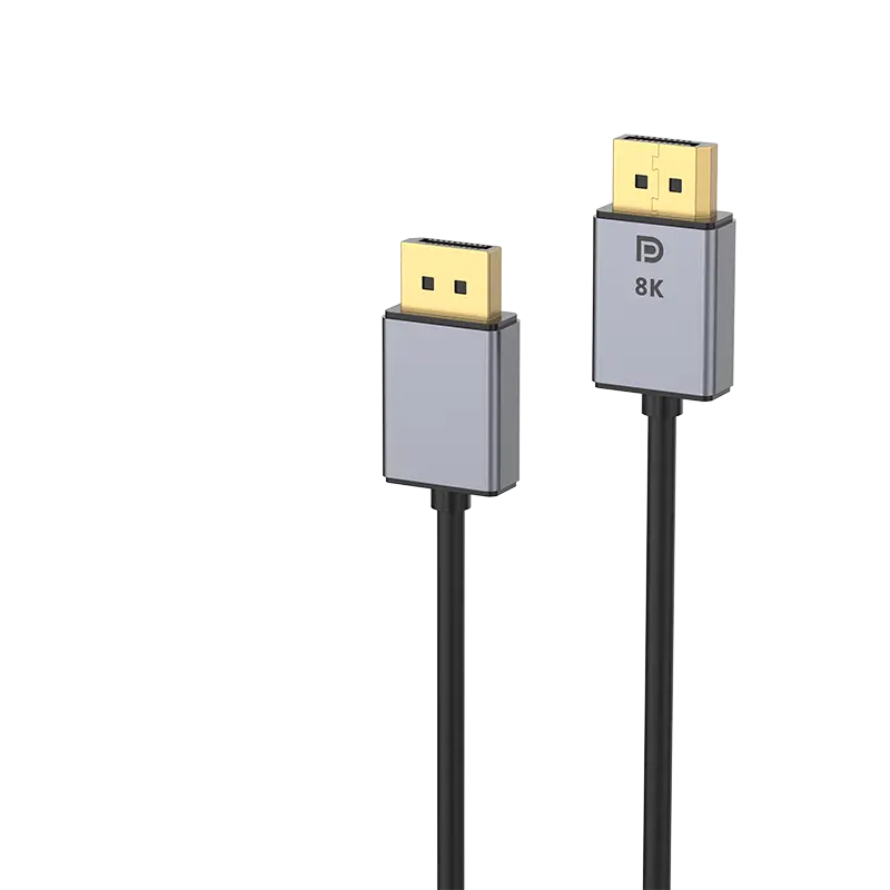 ODM Wholesale OEM 8K DisplayPort to DisplayPort 1.4 Slim Cable 2M 34AWG OD:4.5mm, 32.4Gbps 8K@60Hz HBR3 4K@60Hz/144Hz/120Hz 5K@60Hz 1080P@240Hz Support FreeSync G-Sync HDR10 Display Port for Gaming Monitor Graphics Card Companies, Factories