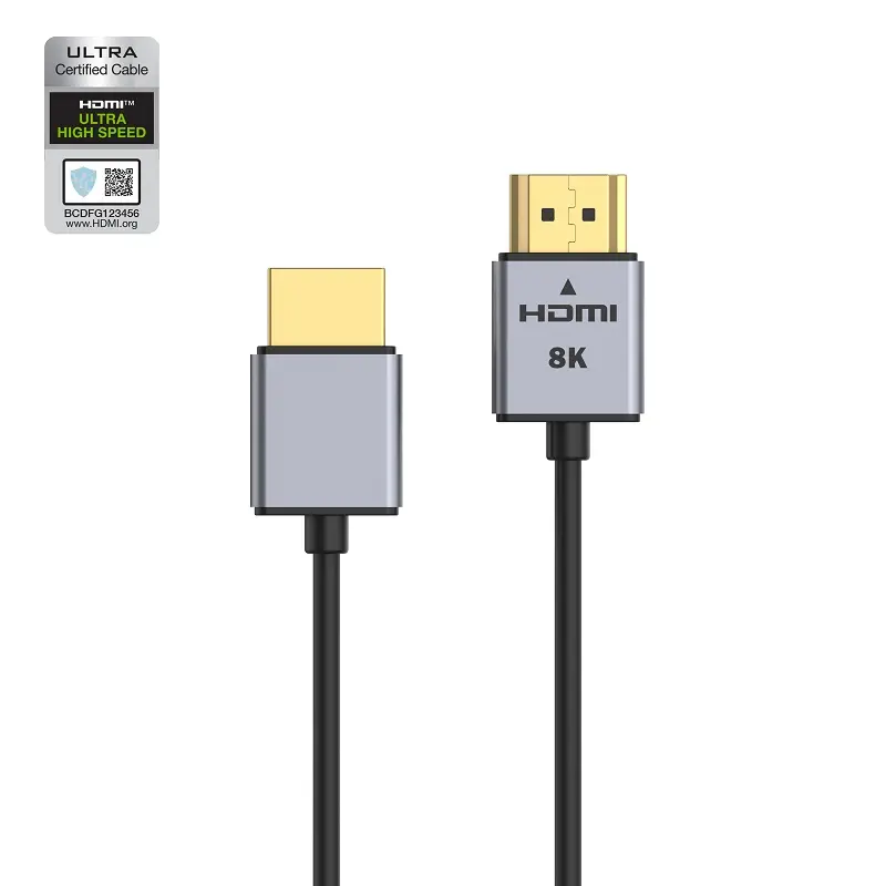 Discount Wholesale OEM 8K  48Gbps Ultra High Speed Ultra Slim HDMI 2.1 Cables with Ultra Certified Lable,36AWG OD:3.2mm; 4K@120Hz, 8K@60Hz, HDR 10, HDCP 2.2 & 2.3, 1440P, 1080P, eARC Compatible with Monitor UHD TV PC PS5 PS4 Blu-ray Factory, Suppliers