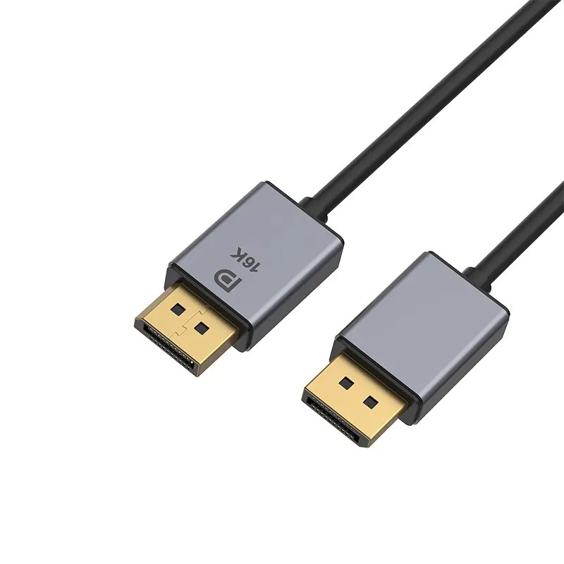 Famous Wholesale OEM 16K DisplayPort to DisplayPort 2.0 Slim Cable 2M 34AWG OD:4.5mm, Ultra HD 16K@60Hz, 10K@60Hz, 8K@60Hz, 4K@144Hz, 4K@165Hz, 80Gbps for Laptop, TV Gaming Monitor Factories, Supplier
