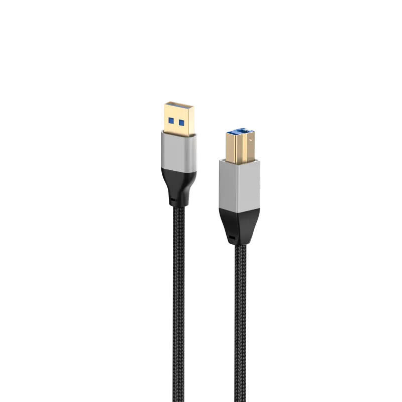 CE Certification USB-A Male to USB-B 3.0 Male cable, USB 3.0 Type B Upstream Cord Nylon Braided Compatible with Docking Station, External Hard Drivers, Scanner, Printer and More(Black) PF460G Manufacturer, Factories