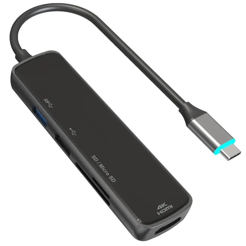 CE Certification USB C 5 in 1 Mirror Face Adapter - WG508A Company, Factories