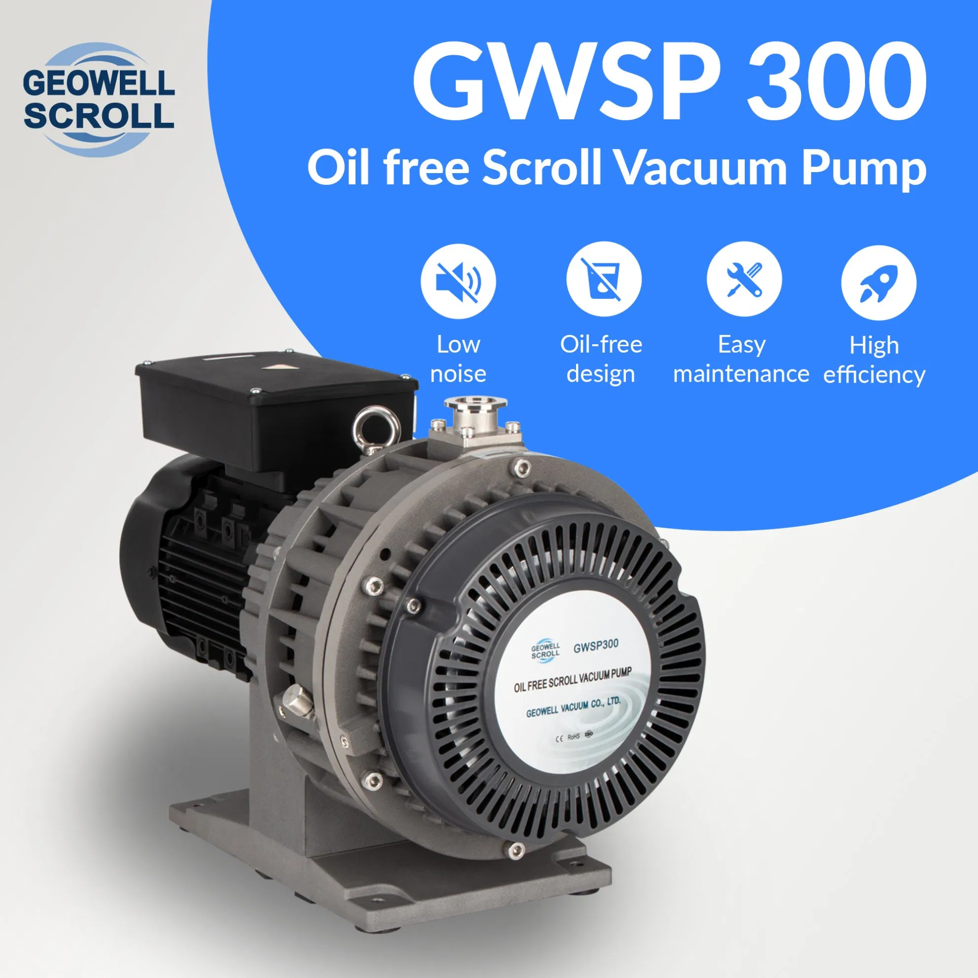 GWSP300 1phase 220V 2.6Pa lab industry freeze dryer dry clean air oil free oil less scroll vacuum pump for autoclave is better than &nbsp;screw diaphragm rotary vane