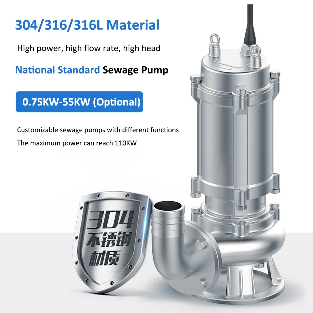 Electric High Flow Sewage Submersible Water Pump with Agitator Sewage Pump
