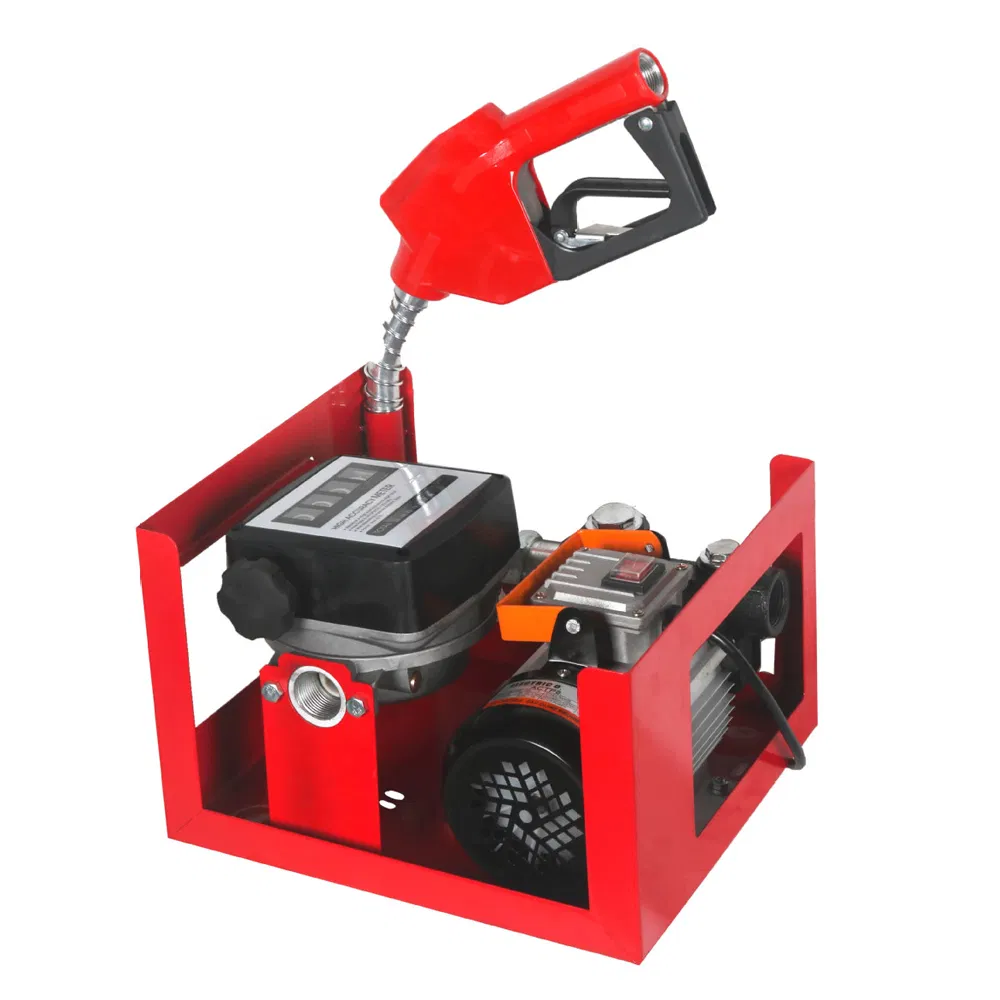 12V 220V Diesel AC Combined Refueling Pump Gasoline Pump Kerosene Mechanical Fuel Gauge Diesel Oil Transfer Pump with Flow Meter