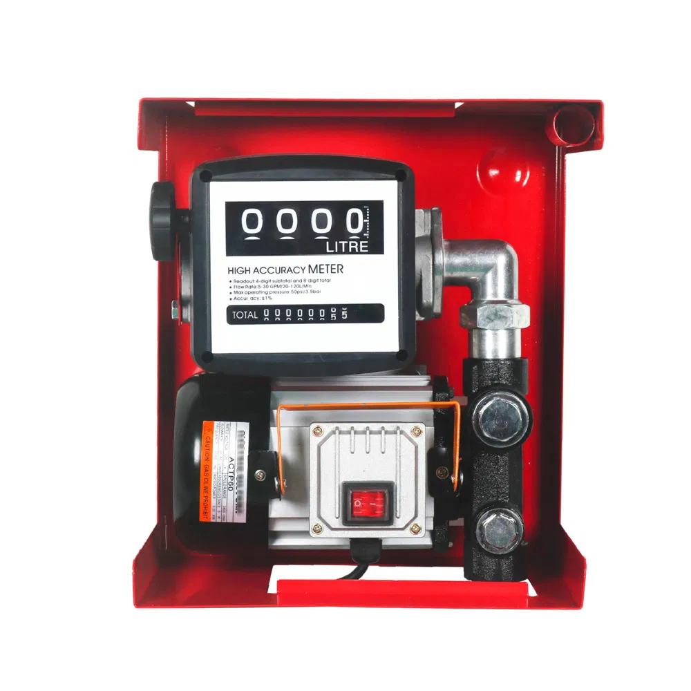 12V 220V Diesel AC Combined Refueling Pump Gasoline Pump Kerosene Mechanical Fuel Gauge Diesel Oil Transfer Pump with Flow Meter