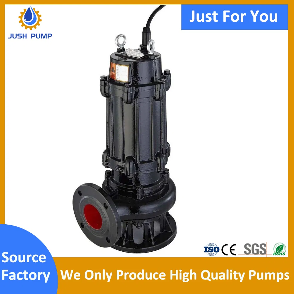 Shanghai Jush Non Clogging Self Priming Dirty Waste Water Sewage Pump Industrial Vertical Stainless Steel Sewage Submersible Pump with Cutting System