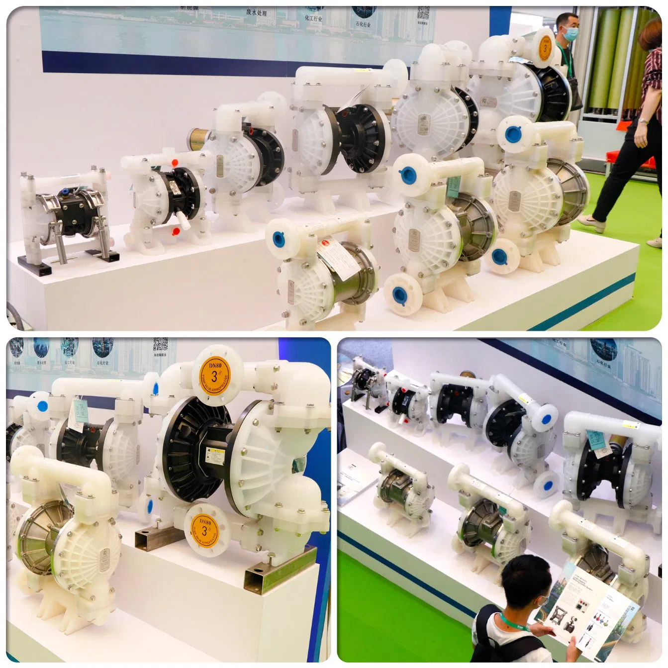 Mini Pneumatic Diaphragm Pump Vacuum PP for Water Oil Lotion 1/4 Inch