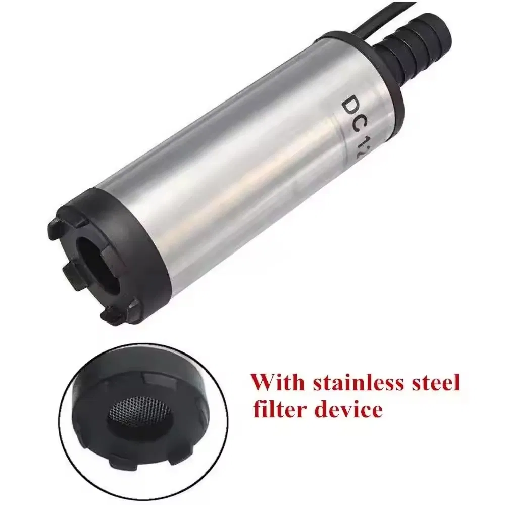 12V/24V 38mm Electric Pump Fuel Pump Submersible Pump Oil Pump Pumping Machine 12L/Min Water Oil Fuel Transfer Pump