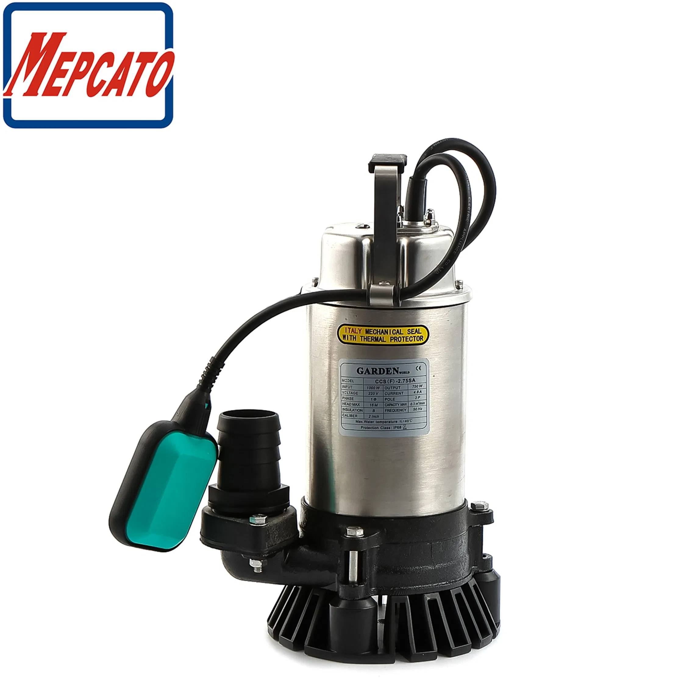 1HP Electric Industrial Construction Engineering Contracts Slurry Sewage Muddy Dirty Water Wastewater Disposal Submersible Drainage Pump Bomba Sumergible