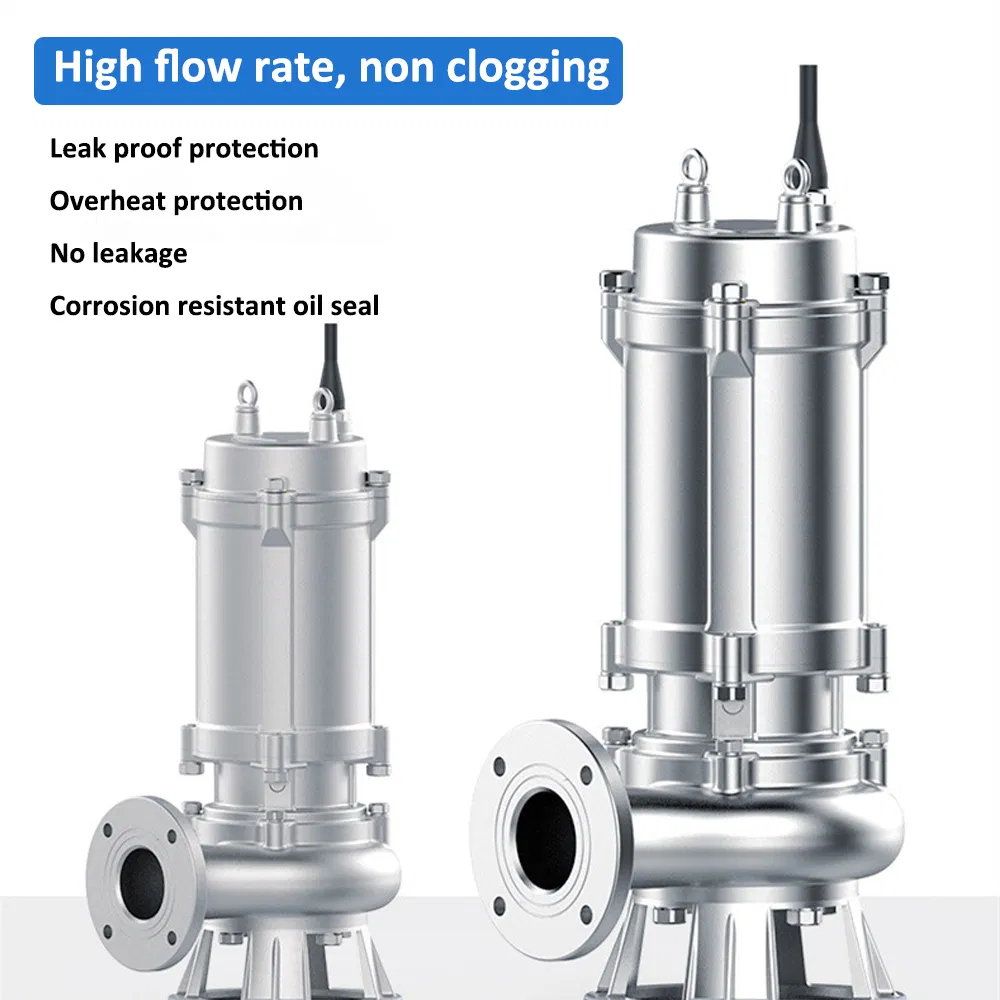 Electric High Flow Sewage Submersible Water Pump with Agitator Sewage Pump