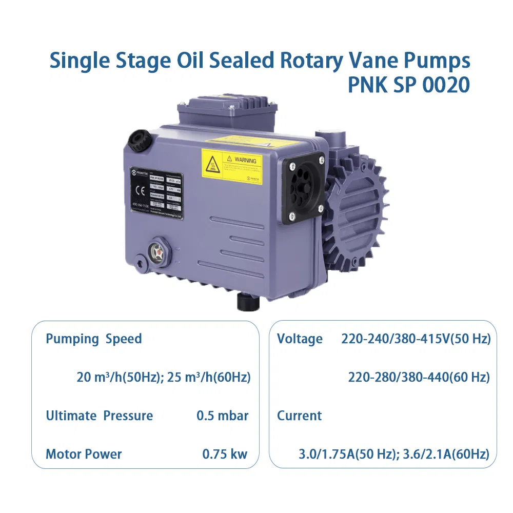 20m³/H 0.75kw Low Noise Oil Sealed Single Stage Rotary Vane Vacuum Pump for Packaging