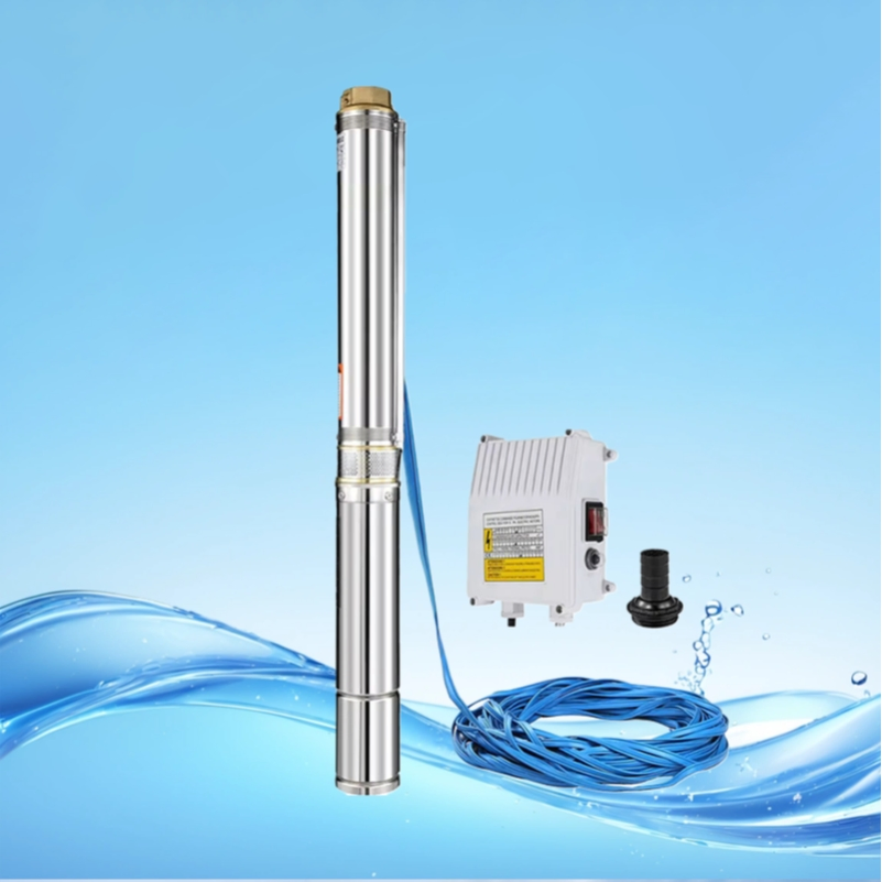 4 Inch 4000W 220V High Pressure 200 Meters Head High Flow Rate Agricultural Irrigation Solar Deep Well Full Water Pump