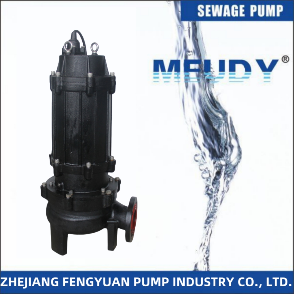 Meudy Large Passage Non-Clog Electric Industrial Submersible Cutter Cutting Grinder Grinding Sewage Water Pump