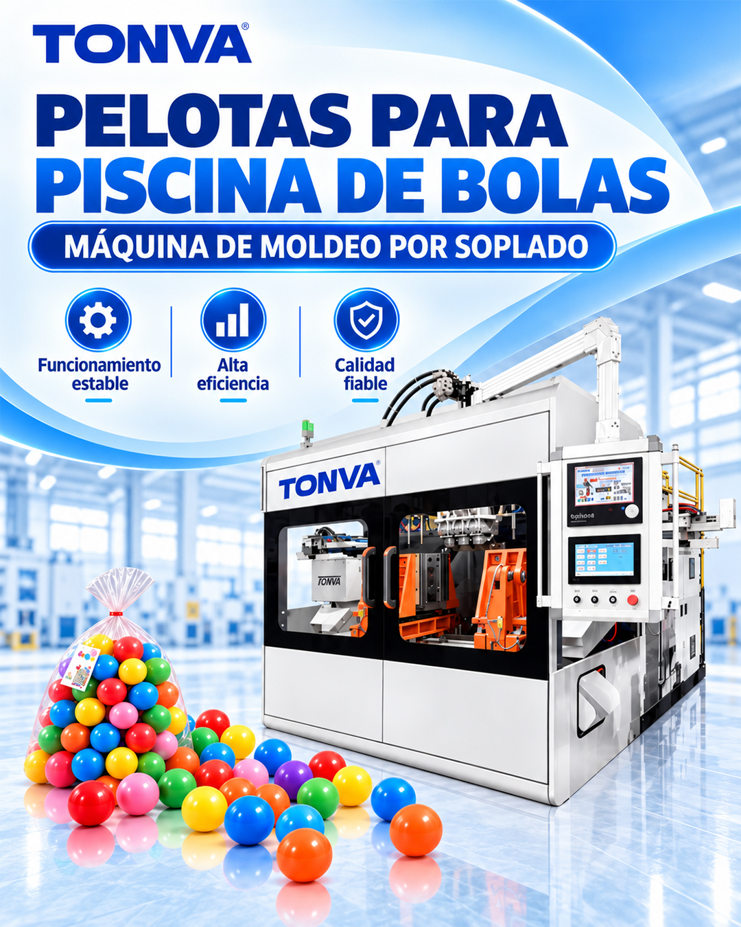 Detalle de estructura y molde de sopladora TONVA