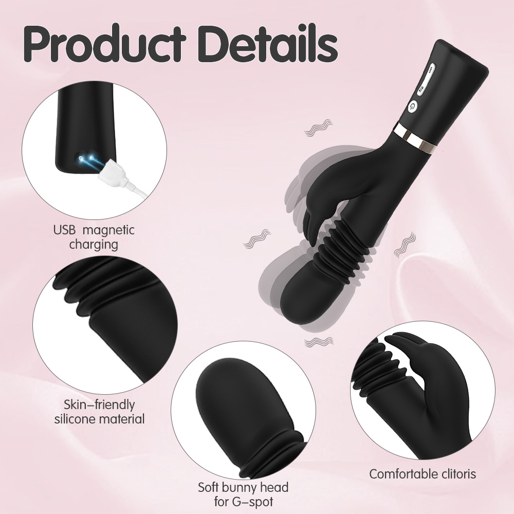 China TOPARC Black Multi-Mode Rabbit Head Vibrator Sex Toys Manufacturer, Supplier