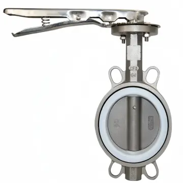 PTFE lined stainless steel butterfly valve for chemical service
