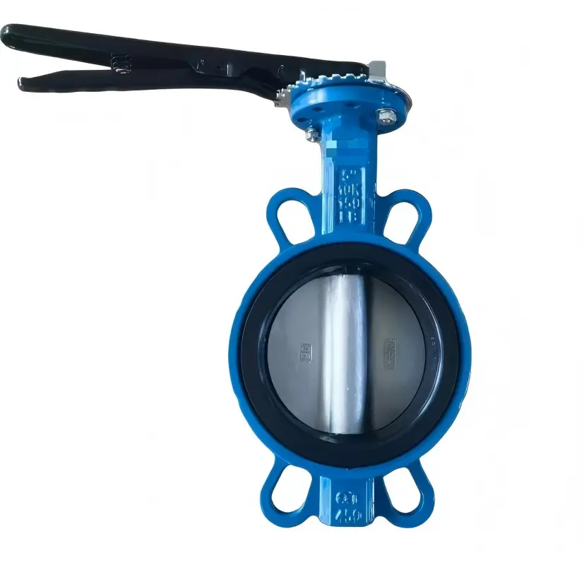 Ductile iron butterfly valve with lever actuator