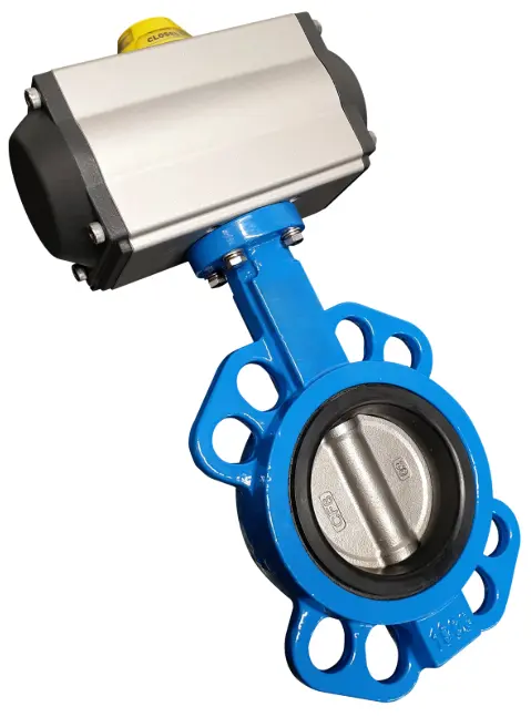 Industrial butterfly valve assembly