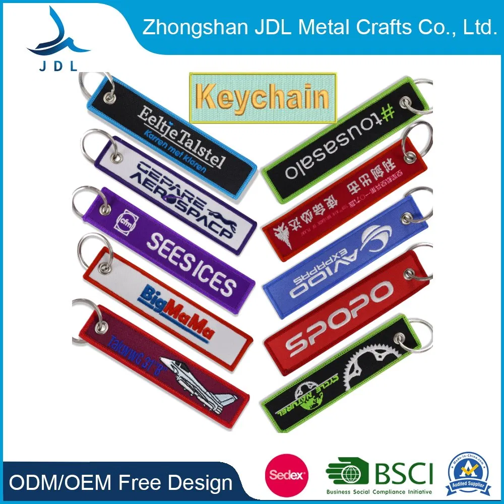 China Factory Promotional Personalized Fashion Gift Custom Logo Promotion Metal/LED/Leather/Rubber/PU/PVC Keychain Embroidered Fabric Embroidery Patch Key Ring