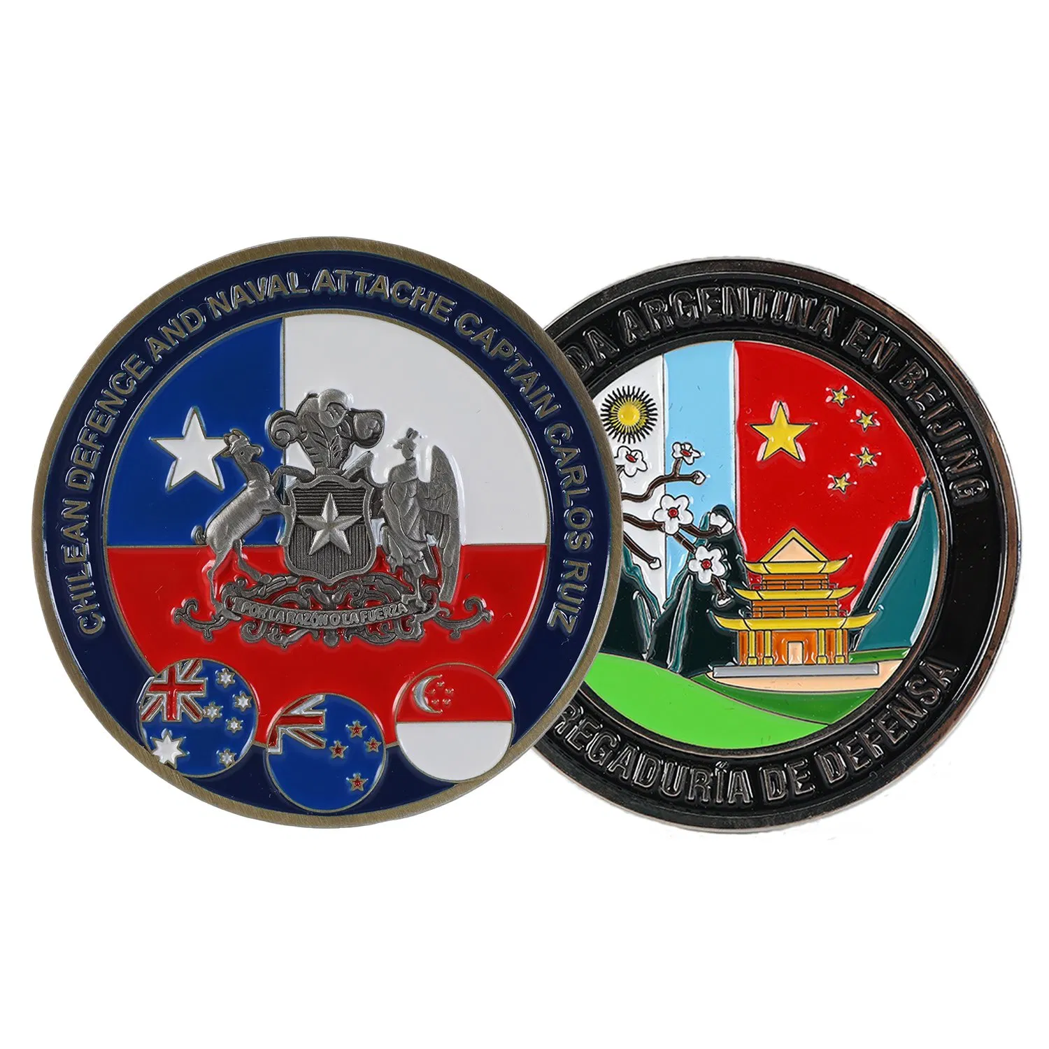 Custom 3D Antique Brass Bronze Plated Commemorative Coin Enamel Metal Challenge Coin