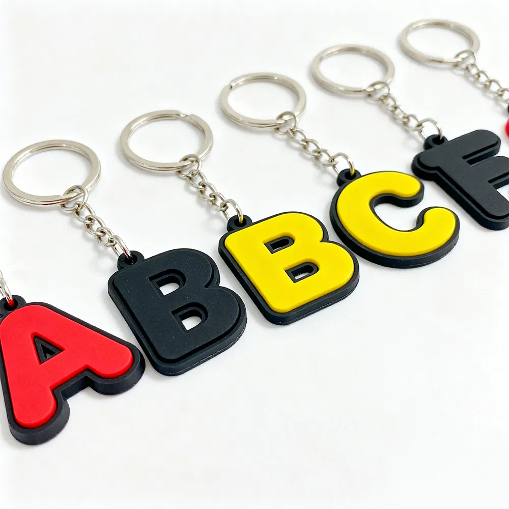 Popular Rubber Keychain Soft PVC Custom Embossed 3D Logo Colorful