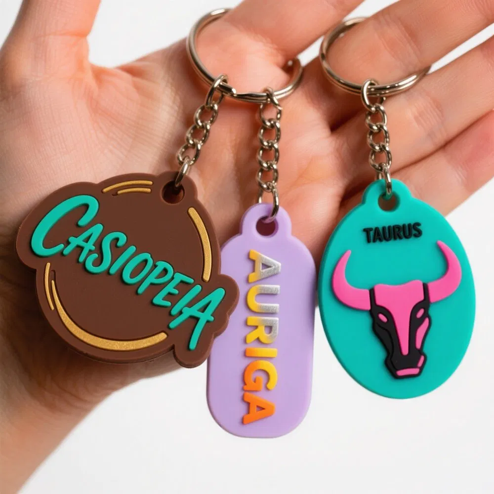 Factory No Minimum Anime Keychain 2D Embossed Personalized Design Soft Custom 3D Letter PVC Rubber Keychain