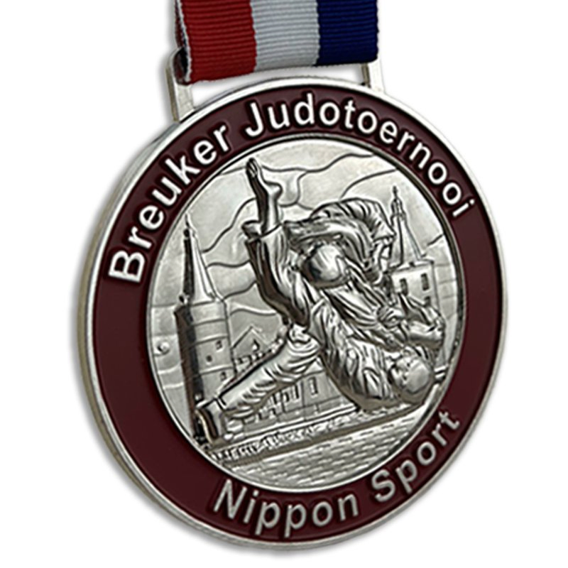 Wholesale Custom Logo 3D Brass Gold Silver Copper Plated Metal Sports Souvenir Medals Kickboxing Judo Jiu Jitsu Awards