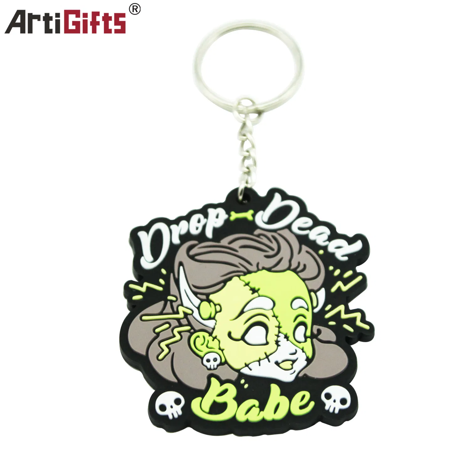 Colored PVC Coated Stainless Steel Rope Keychain