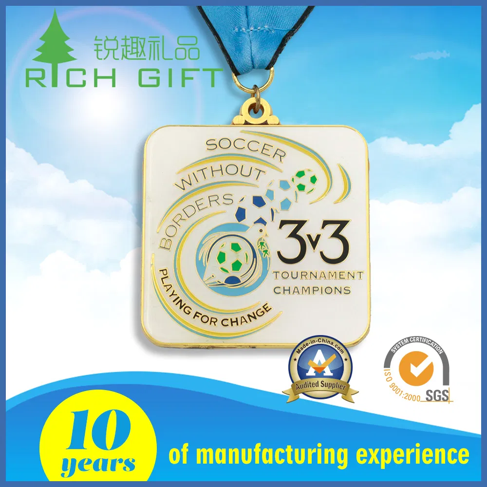 Souvenir Customized 3D Logo Marathon Award Sport Football Club Stock School Activity Medallion Commemorative Winner Association Medals with Ribbon for Wholesale