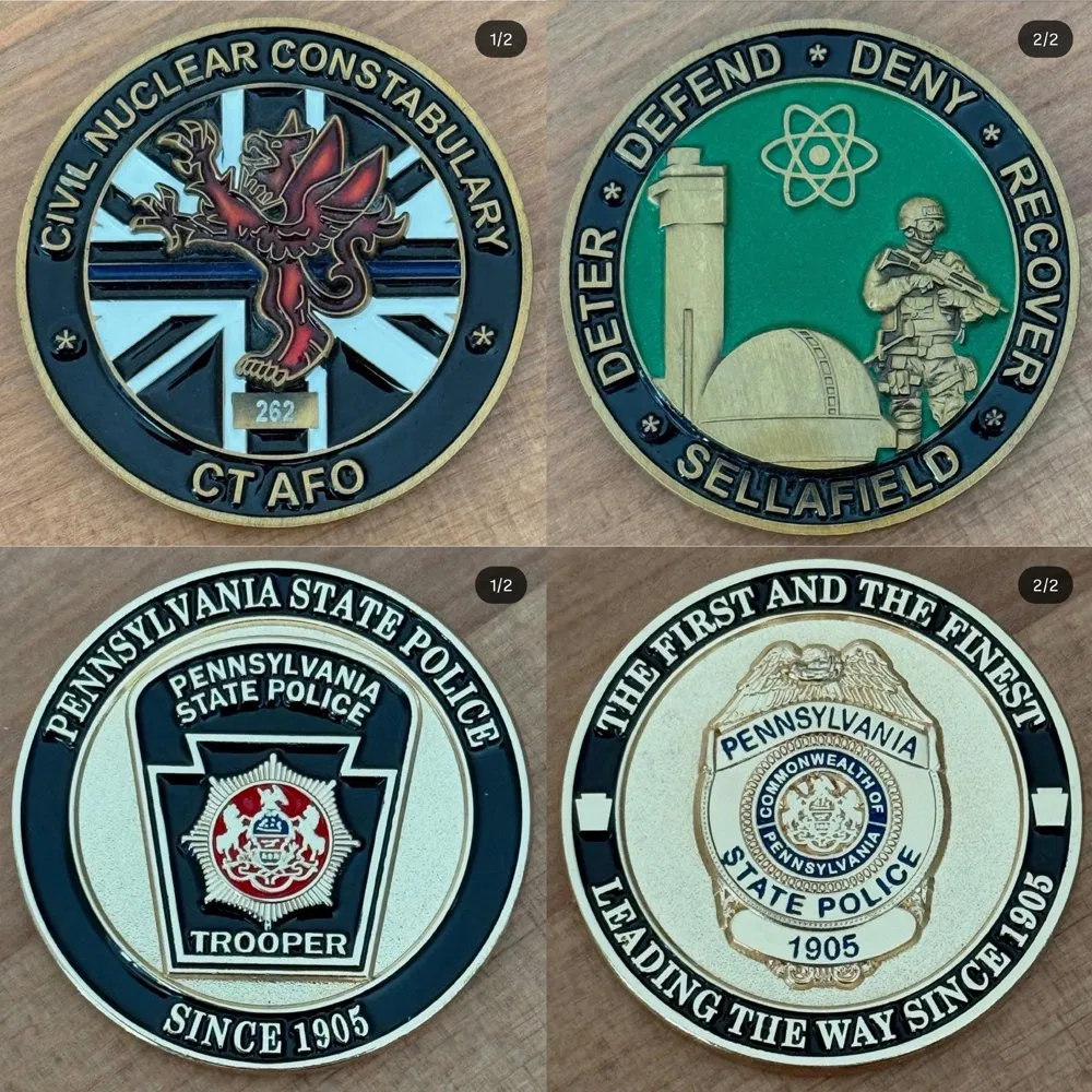 Plated Offset Printing Hard Soft Enamel Carved Polished Commemorative Personalized Die Casting Souvenir Military Challenge Coin