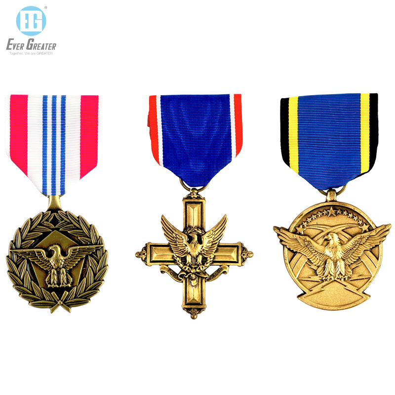 Factory Custom Metal Enamel Souvenir Award Medal with Ribbon