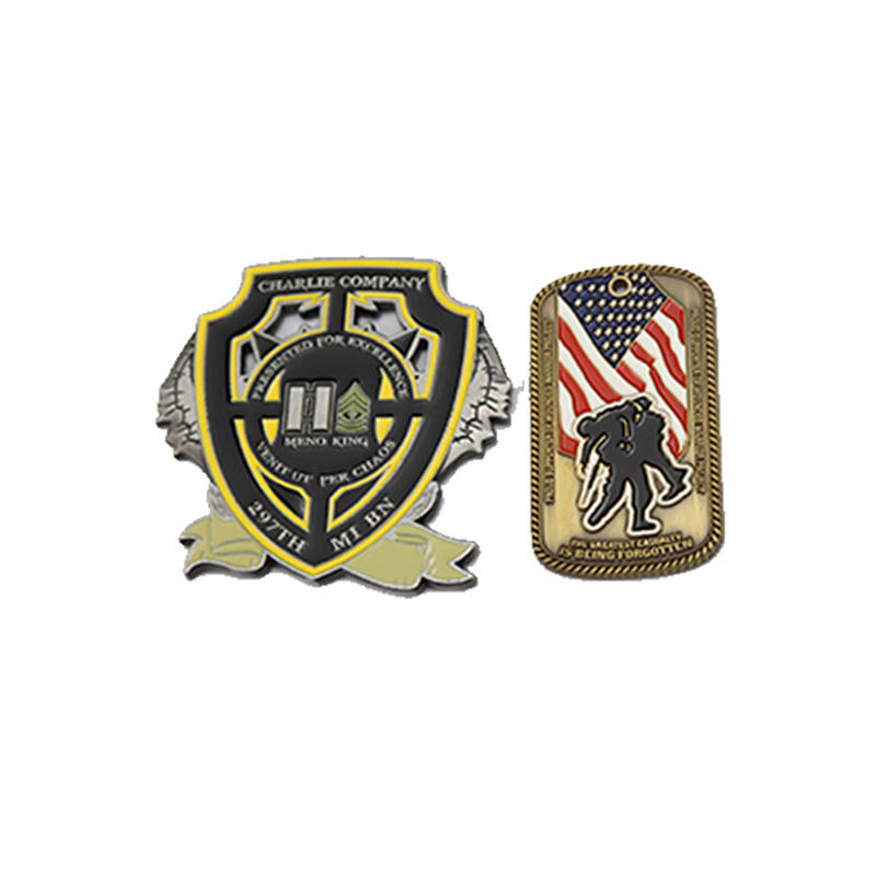 Custom High Quality 3D Antique Gold Challenge Coin Anti-Gold Metal Plating Engraved Letter Theme Souvenir