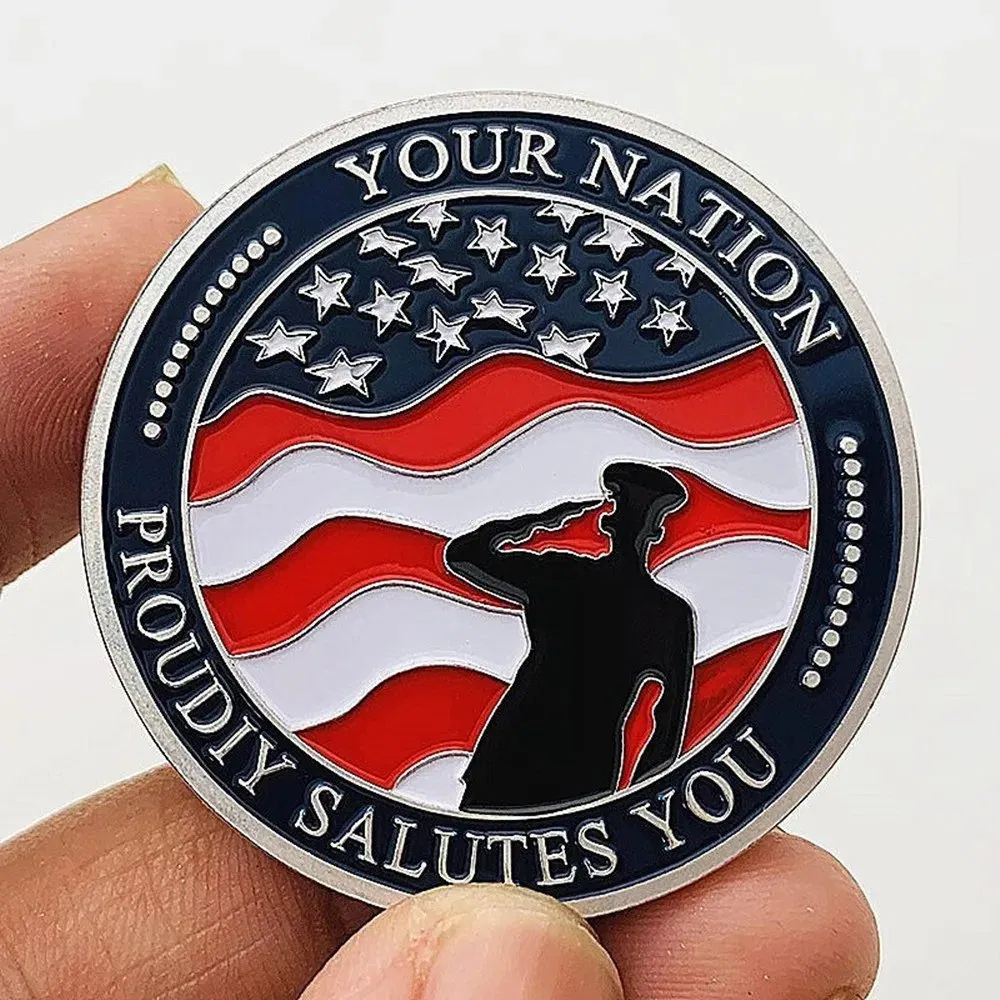 Factory Metal Coin No Minimum Custom Thank You for Your Service Challenge Coins