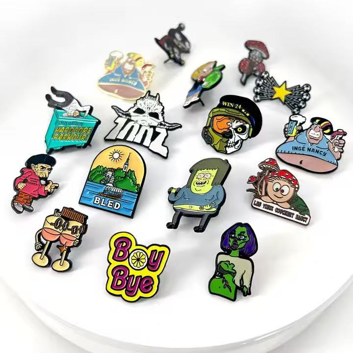Manufacturer Custom Promotional Gift Cartoon Football Hat Luxury Pika Game Boy Enamel Metal Plated Bulk Anime Badge Cute Flag Lapel Fashion Kpop Logo Pin