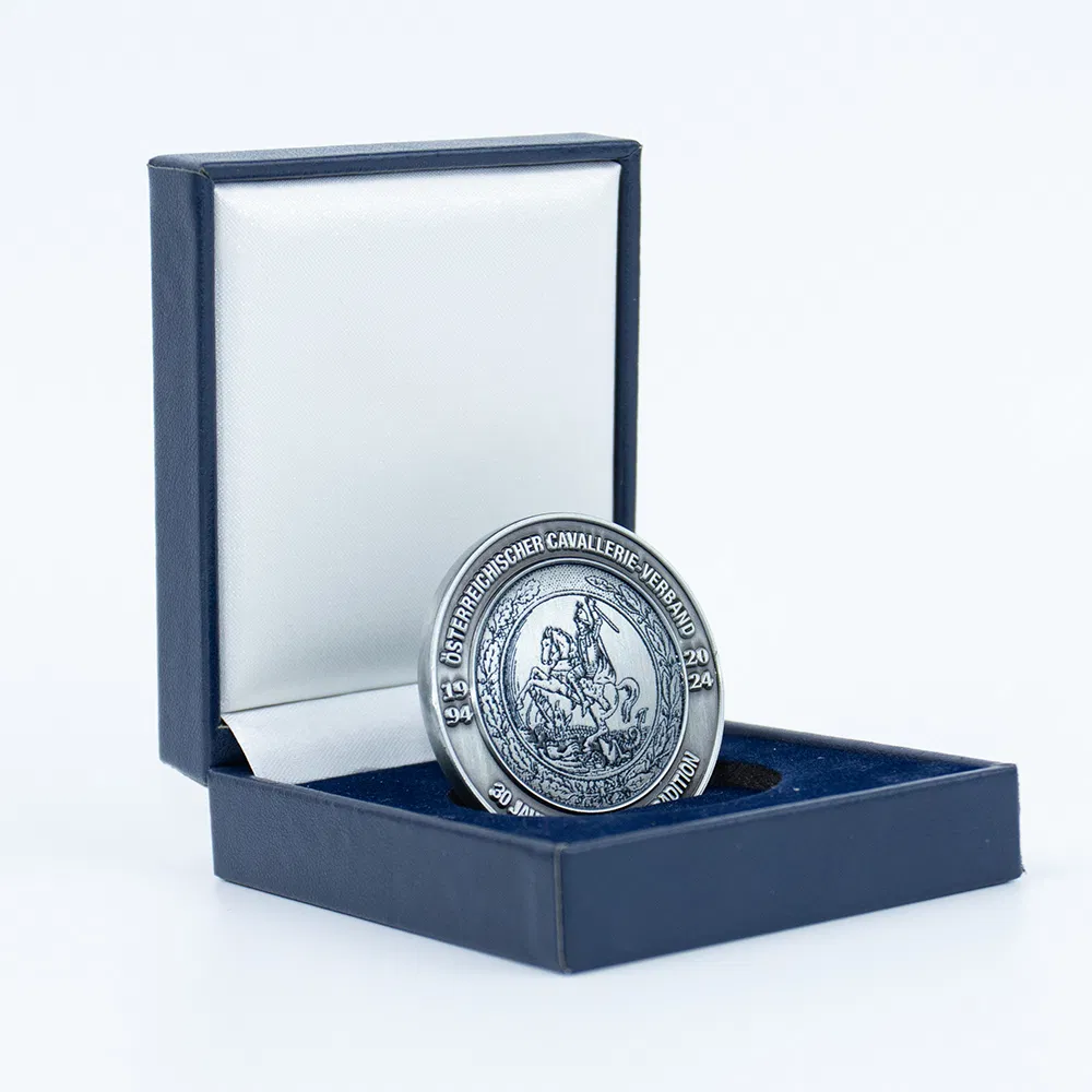 Custom Gold Plated &amp; Sandblasted Finish Military Army Challenge Coin